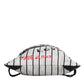 Dolce & Gabbana Black White Striped Polyester Drawstring Backpack Bag