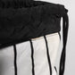 Dolce & Gabbana Black White Striped Polyester Drawstring Backpack Bag