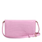 Dolce & Gabbana Pink Exotic Leather Logo Plaque Crossbody Bag