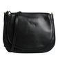 Dolce & Gabbana Black Leather Flap Saddle Shoulder Bag