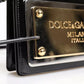 Dolce & Gabbana Black Patent Leather Logo Plaque Crossbody Bag