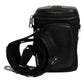 Dolce & Gabbana Black Leather Logo Purse Crossbody Camera Bag