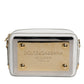 Dolce & Gabbana White Leather Logo Plaque Crossbody Bag