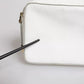 Dolce & Gabbana White Leather Logo Plaque Crossbody Bag