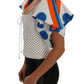 Dolce & Gabbana White Polka Silk Corset Bustier Top