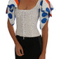 Dolce & Gabbana White Polka Silk Corset Bustier Top