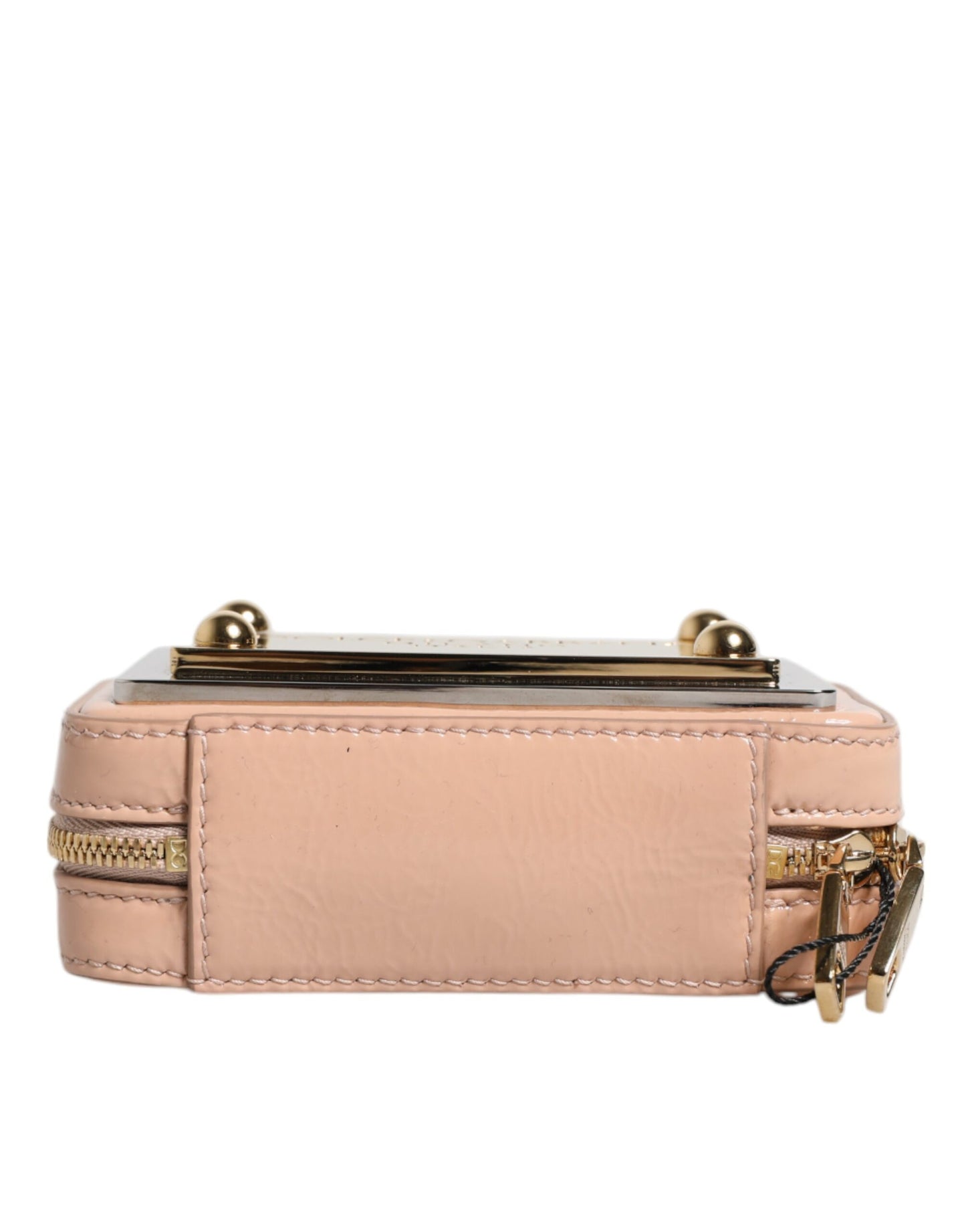 Dolce & Gabbana Nude Leather Logo Plaque Crossbody Bag