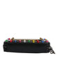 Dolce & Gabbana Black Leather LED Logo Wrist Strap Clutch Bag