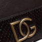 Dolce & Gabbana Brown Leather Bifold DG Logo Cardholder Sling Strap Wallet