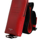 Dolce & Gabbana Red Leather Logo Zip Around Card Holder Wide Strap Wallet