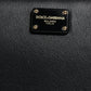 Dolce & Gabbana Black Calfskin Leather Logo Zip Around Continental Wallet