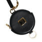 Dolce & Gabbana Black Round Leather DG Logo Coin Purse Lanyard Wallet