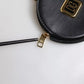 Dolce & Gabbana Black Round Leather DG Logo Coin Purse Lanyard Wallet