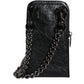 Dolce & Gabbana Black Leather Purse Crossbody Chain Sling Phone Bag