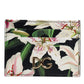 Dolce & Gabbana Black Floral Leather Card Holder DG Logo Plaque Wallet