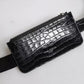 Dolce & Gabbana Black Alligator Leather Airpods Case Coin Purse Wallet