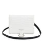 Dolce & Gabbana White Blue Leather Bifold Crossbody Sling Wallet