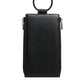 Dolce & Gabbana Black Leather Logo Plaque Neck Strap Card Coin Wallet