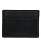 Dolce & Gabbana Black Leather Card Holder Case DG Logo Plaque Wallet