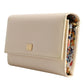 Dolce & Gabbana Beige Leather Trifold Logo Plaque Card Holder Wallet