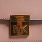 Michael Kors Pink Leather Logo Plaque Crossbody MINDY Satchel Bag