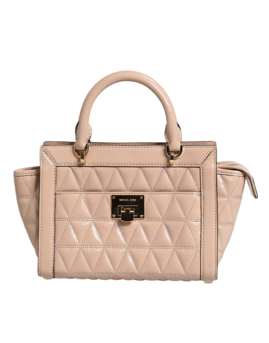 Michael Kors Peach Quilted Leather Logo Crossbody VIVIANNE Messenger Bag