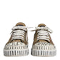 Dolce & Gabbana Brown Canvas Low Top Logo Print Sneakers Shoes