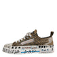 Dolce & Gabbana Brown Canvas Low Top Logo Print Sneakers Shoes