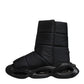 Dolce & Gabbana Black Slip On Wave Quilted Sneakers Shoes