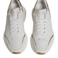 Dolce & Gabbana White Gold DAYMASTER Leather Sneakers Shoes