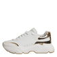 Dolce & Gabbana White Gold DAYMASTER Leather Sneakers Shoes