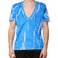 Dolce & Gabbana Blue Cotton V-neck Short Sleeves T-shirt