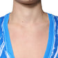 Dolce & Gabbana Blue Cotton V-neck Short Sleeves T-shirt