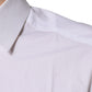Dolce & Gabbana White Cotton Long Sleeves GOLD Dress Shirt