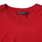 Dolce & Gabbana Red Logo Print Cropped Crew Neck T-shirt