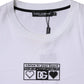 Dolce & Gabbana White Logo Print Cotton Crew Neck T-shirt