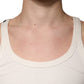 Dolce & Gabbana Off White Cotton Sleeveless Round Neck Tank T-shirt