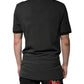 Dolce & Gabbana Black Logo Print Collared Cotton Polo T-shirt