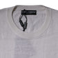 Dolce & Gabbana White Silk Crew Neck Men Pullover Sweater