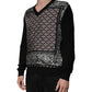 Dolce & Gabbana Black Logo Wool V-neck Pullover Sweater