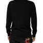 Dolce & Gabbana Black Logo Wool V-neck Pullover Sweater