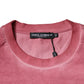 Dolce & Gabbana Pink Logo Print Cotton Crew Neck T-shirt
