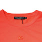 Dolce & Gabbana Orange Logo Polyester Crew Neck T-shirt