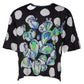 Dolce & Gabbana Black White Printed Cotton Crew Neck T-shirt
