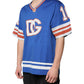 Dolce & Gabbana Blue Logo V-neck Short Sleeve T-shirt