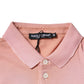 Dolce & Gabbana Pink Crown Collared Short Sleeve Polo T-shirt
