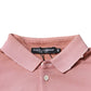 Dolce & Gabbana Pink Crown Collared Short Sleeve Polo T-shirt