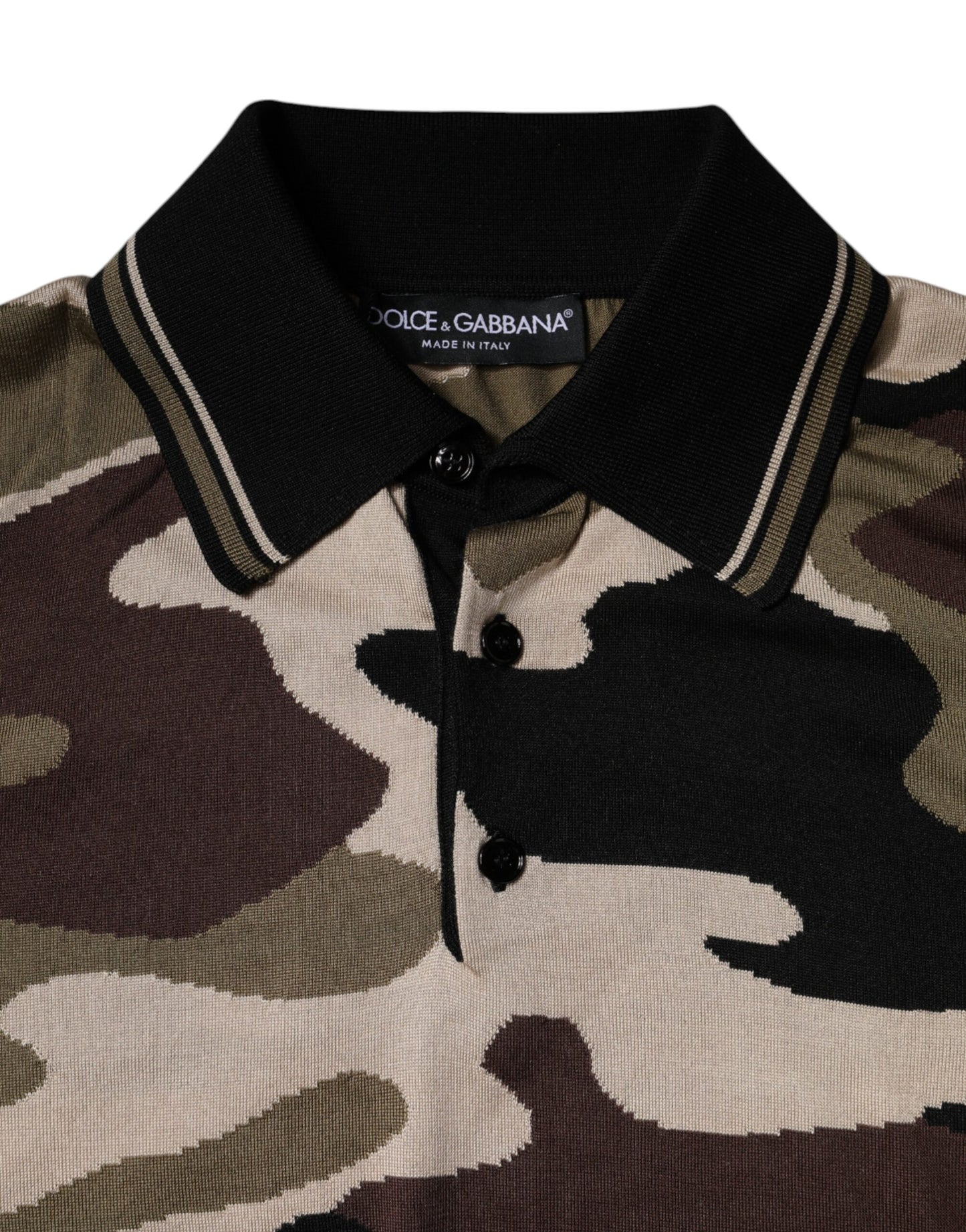 Dolce & Gabbana Multicolor Camouflage Collared Polo T-shirt Mens T-Shirt