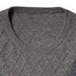 Ballantyne Gray Cashmere Argyle Intarsia Knit Crew Neck Sweater