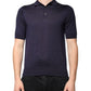 Dolce & Gabbana Blue Silk Collared Short Sleeves Polo T-shirt